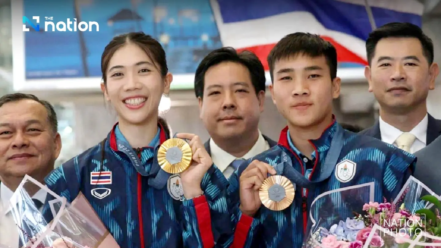 Thai Olympians led by golden ‘Tennis’ return to heroes’ welcome