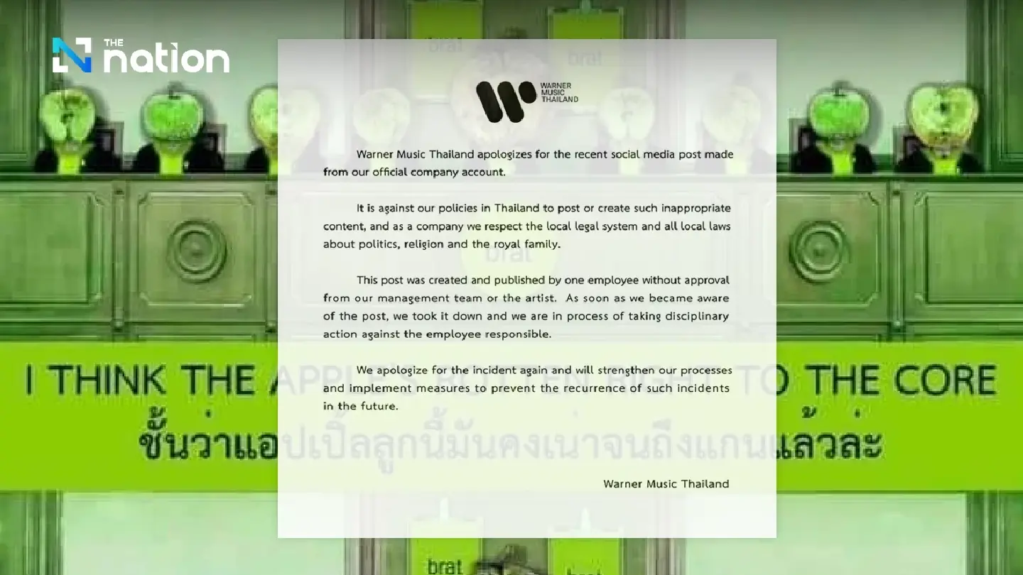 Warner Music Thailand ‘deeply sorry’ for offensive image