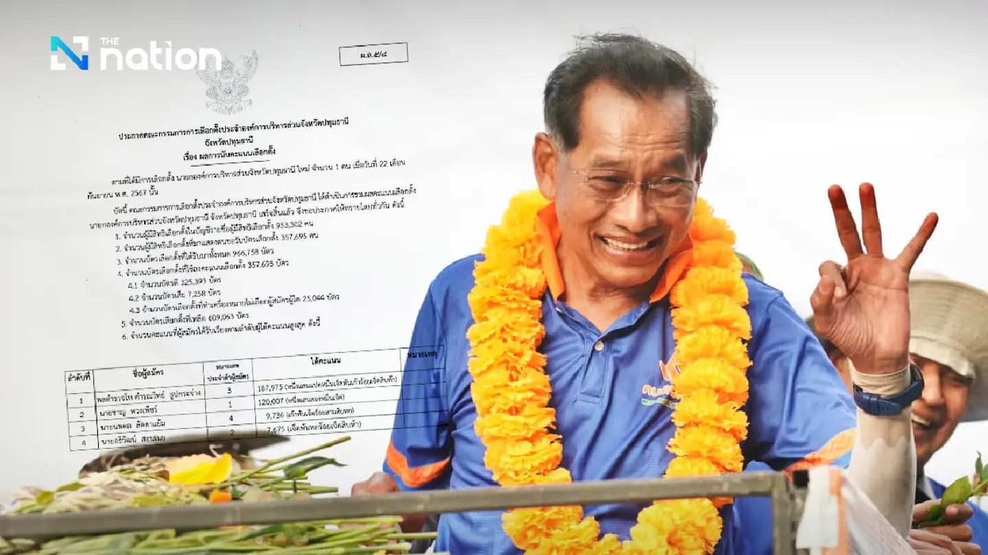 Kamronwit turns tables on Charn, wins Pathum Thani PAO election Kamronwit turns tables on Charn, wins Pathum Thani PAO election