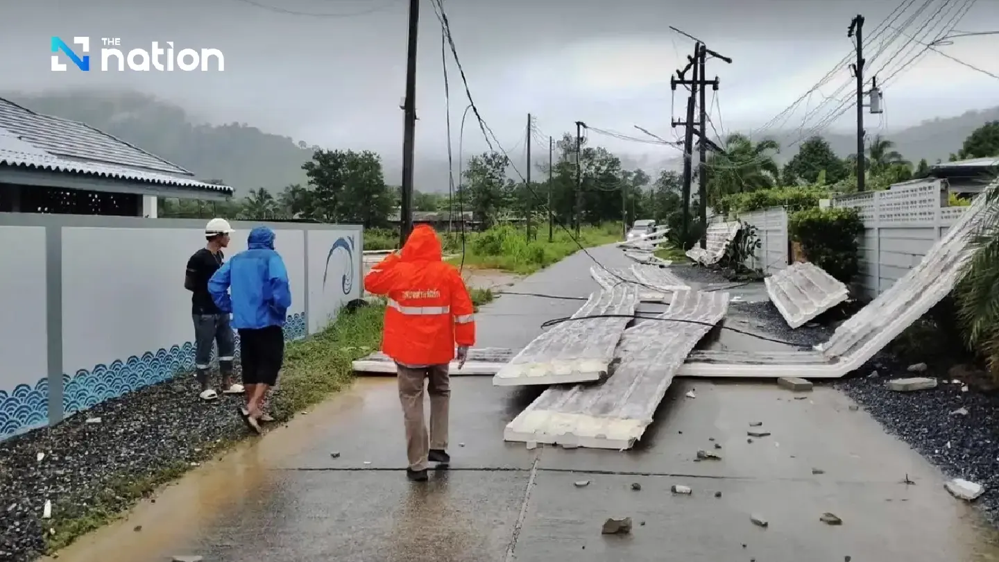 Strong winds, heavy rain wreak havoc in Phang Nga