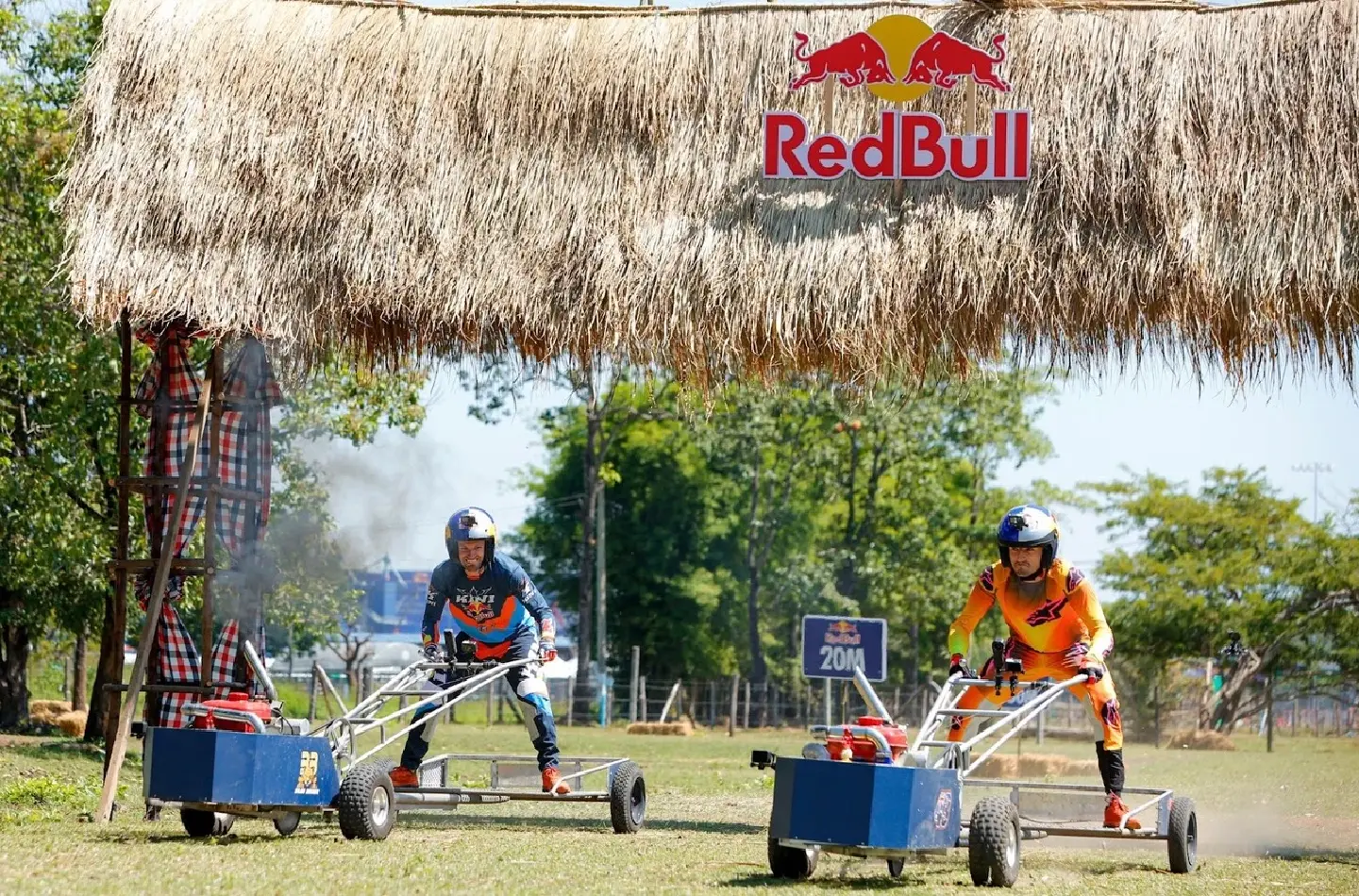 Red Bull KTM riders race 100 kph “Kra-Tae” tractors before Thailand GP