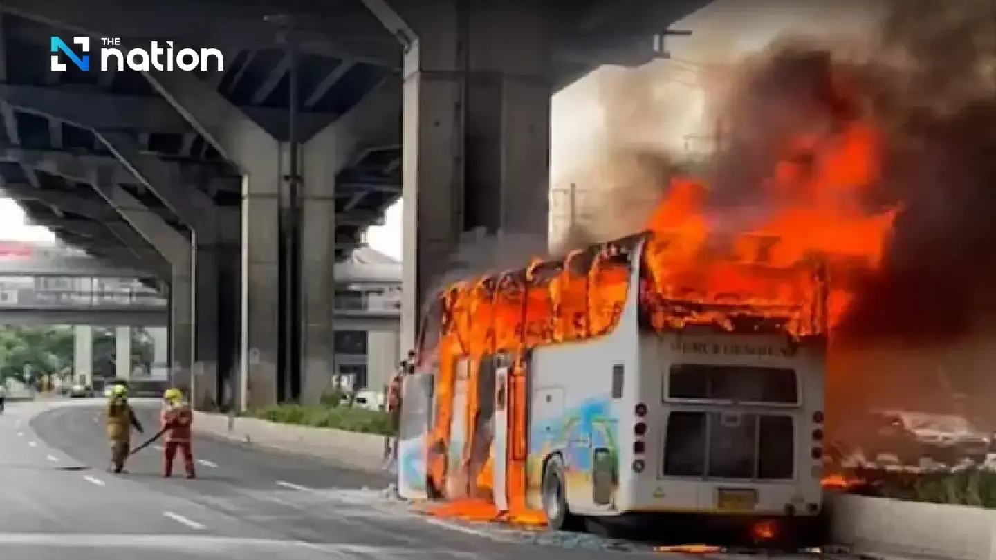 At least 10 students killed in bus fire just outside Bangkok