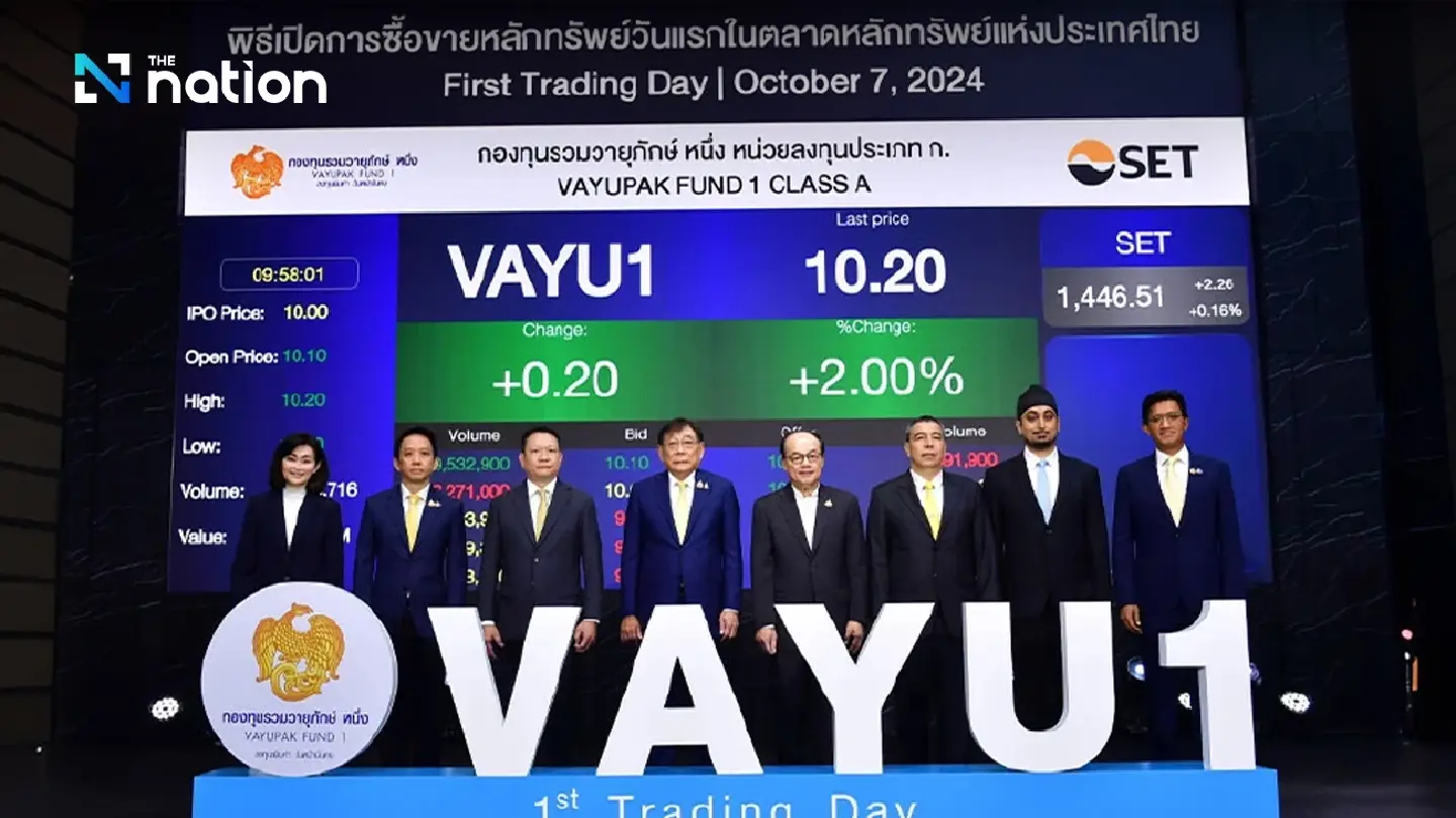 Vayupak Fund One debuts its Type A investment units on SET