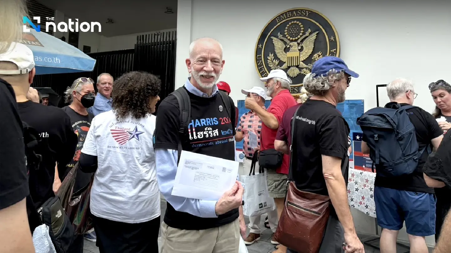 American voters in Thailand cast presidential election ballots at embassy