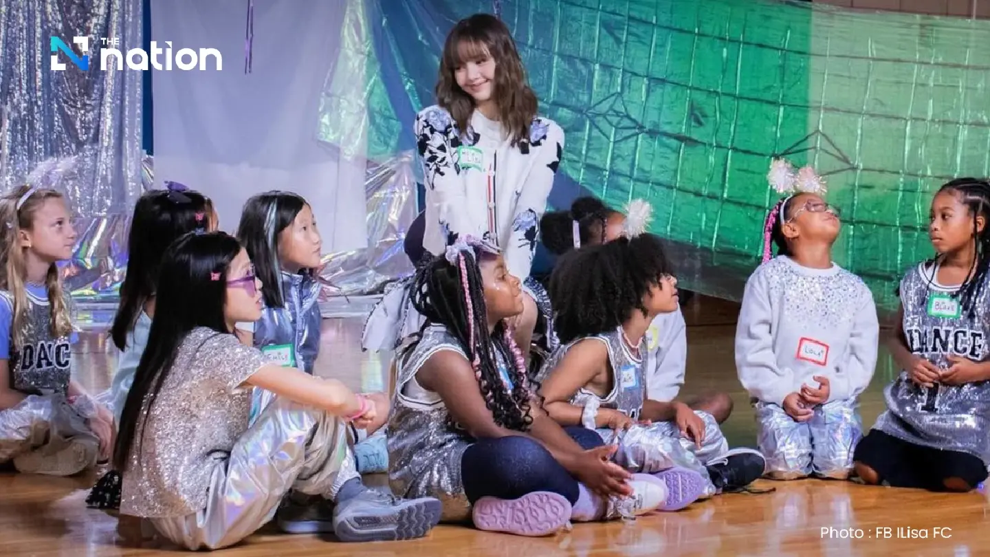 Lisa teaches dancing to children on TV show Lisa teaches dancing to children on TV show