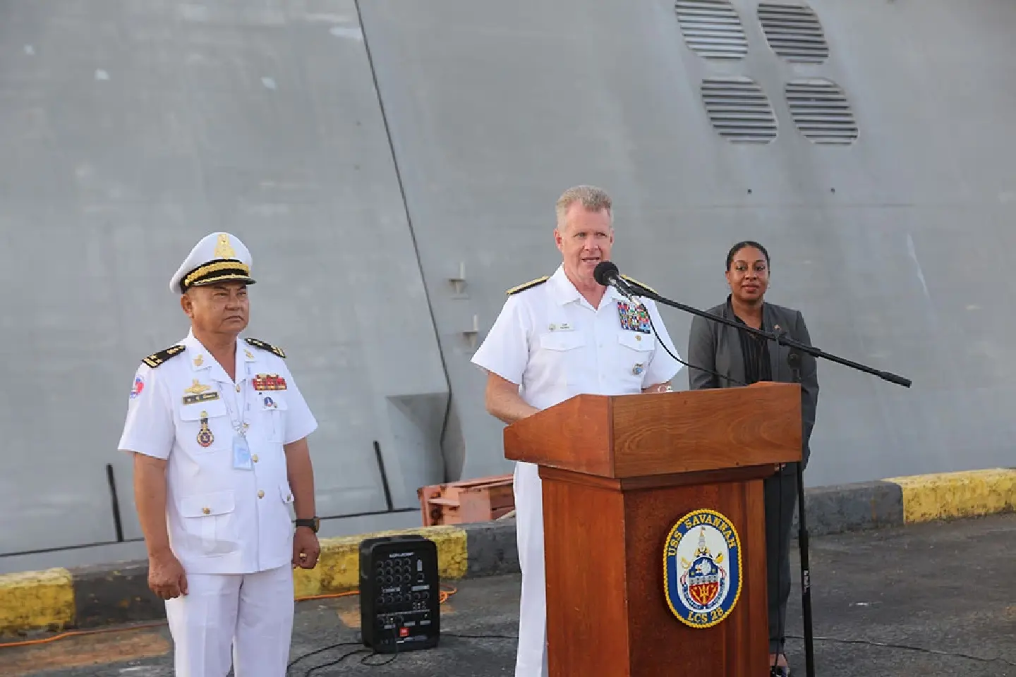 US takes aim at strengthened military ties through ship visits, joint exercises