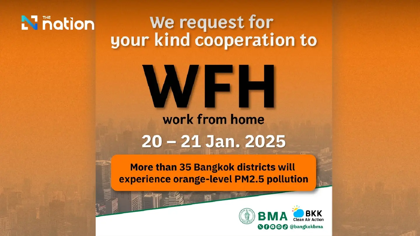 BMA calls for WFH on January 20–21 due to projected Orange-Level PM2.5 and low ventilation rates