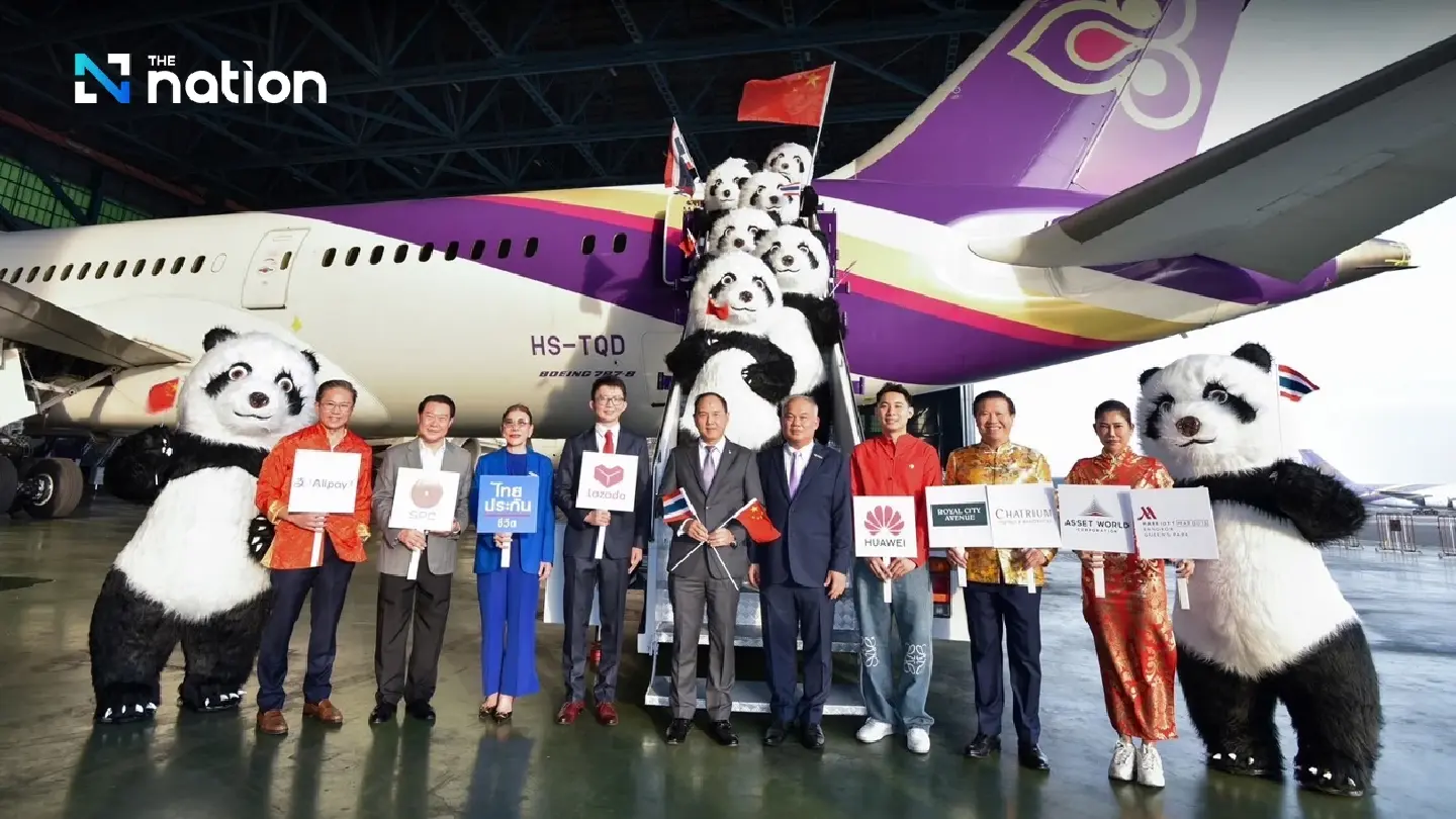 Cute pandas to welcome THAI passengers during Chinese New Year