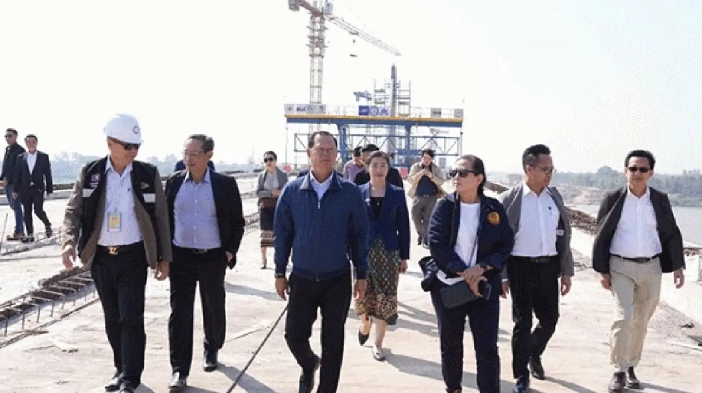 Newest Lao-Thai bridge link across the Mekong now 96 % complete Newest Lao-Thai bridge link across the Mekong now 96 % complete