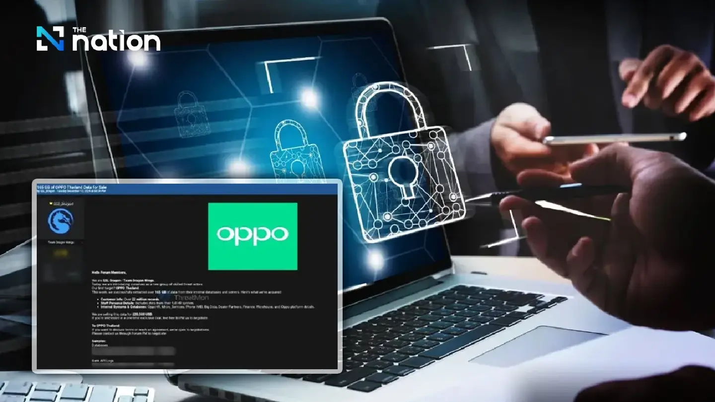 Chinese firm Oppo ordered to investigate data breach in Thailand