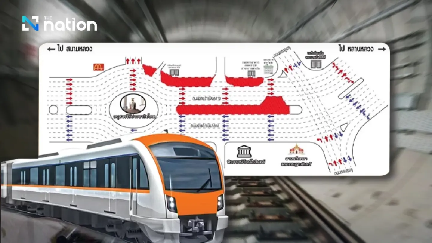 Bangkok traffic alert: Ratchadamnoen narrowed for Orange Line construction