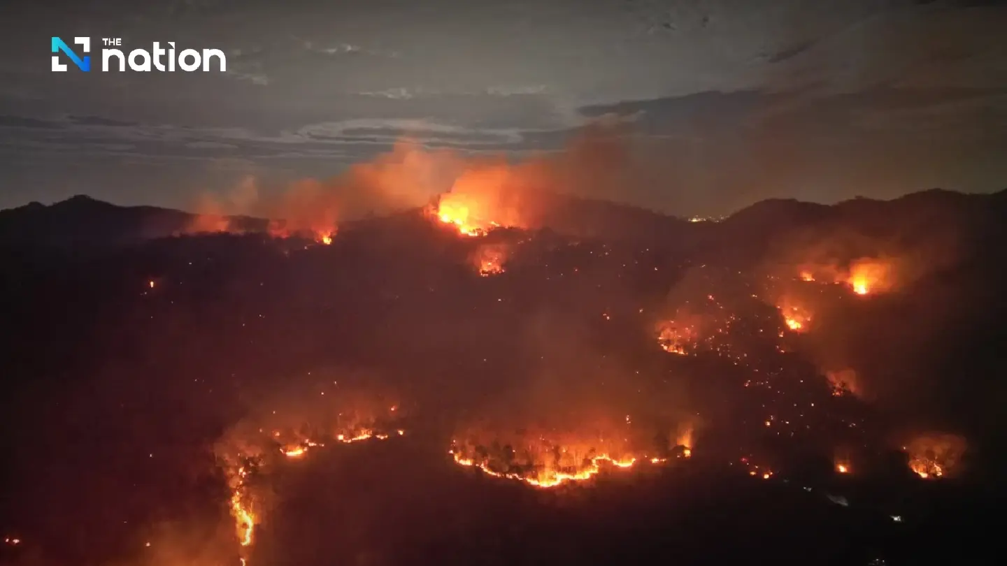Forest fires continue in Suphan Buri and Chon Buri
