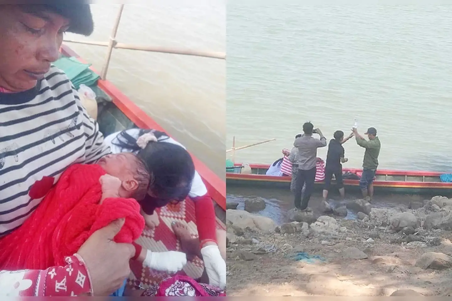 Cambodian Water Birth: Kratie officials assist as baby born in mid-river