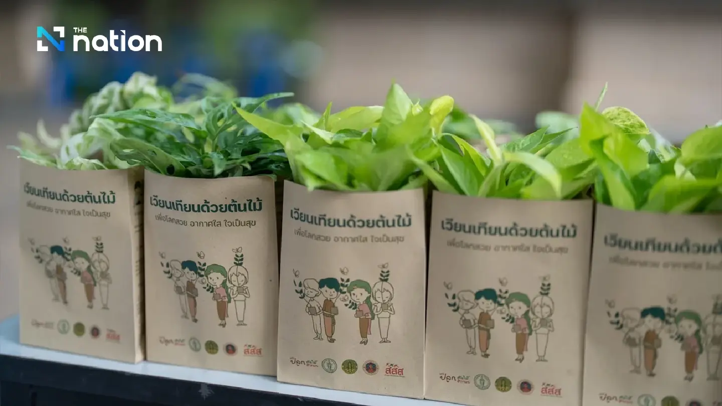 Bangkok swaps candles for saplings to curb smog on Makha Bucha Day