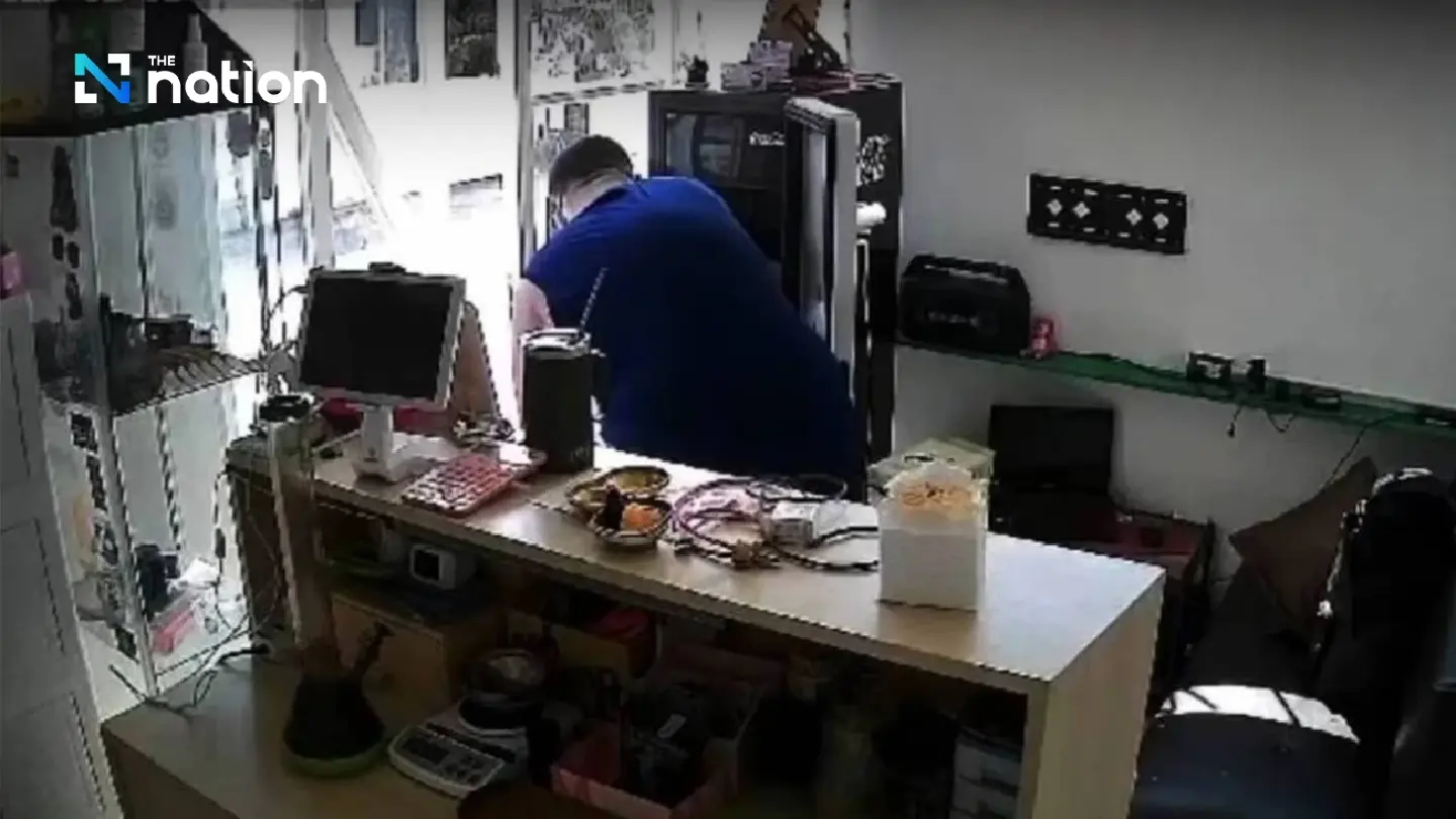 Western tourist caught on camera allegedly breaking into ganja shop