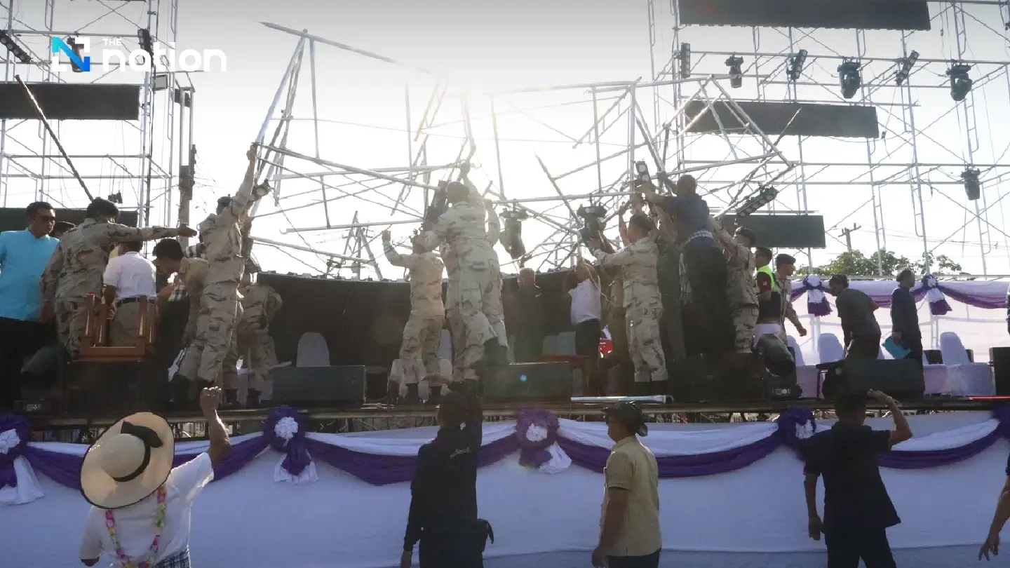 Two MPs, deputy minister injured as giant LED screen falls on them
