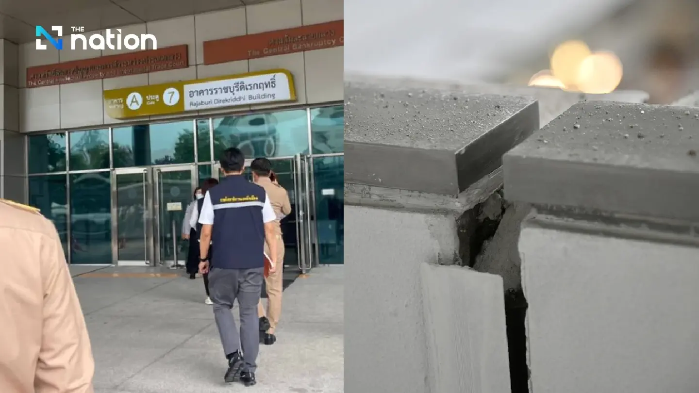 Engineers rush to repair damaged pillar at Government Complex Engineers rush to repair damaged pillar at Government Complex