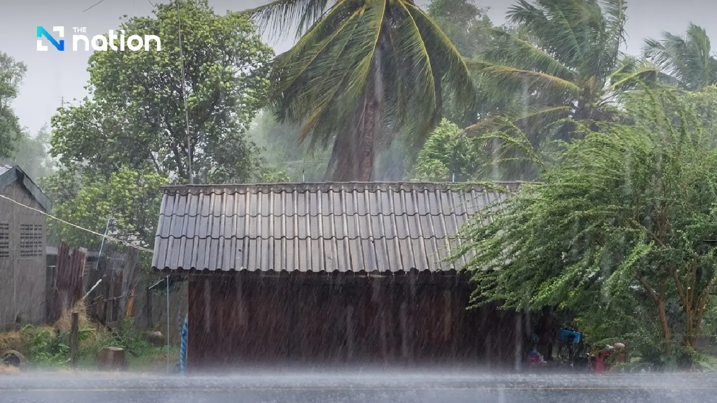 Hot day with isolated thundershowers in upper Thailand Hot day with isolated thundershowers in upper Thailand