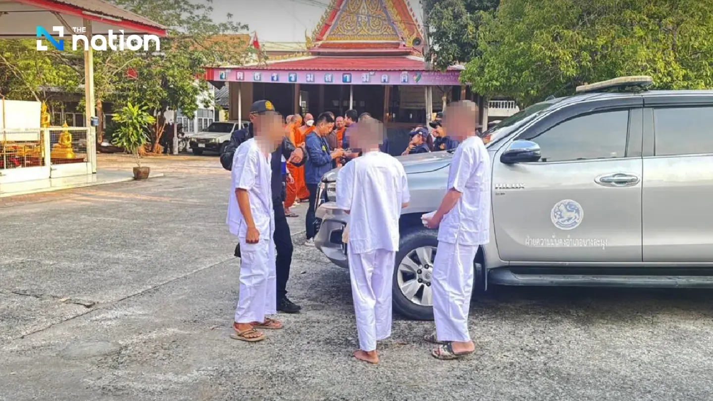 Pattaya police disrobe Cambodian monks for illegal entry, violating Buddhist conduct Pattaya police disrobe Cambodian monks for illegal entry, violating Buddhist conduct
