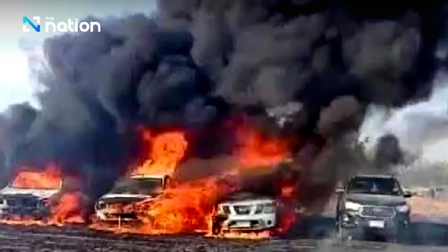Homemade rocket contest sparks blaze, burning ten vehicles Homemade rocket contest sparks blaze, burning ten vehicles