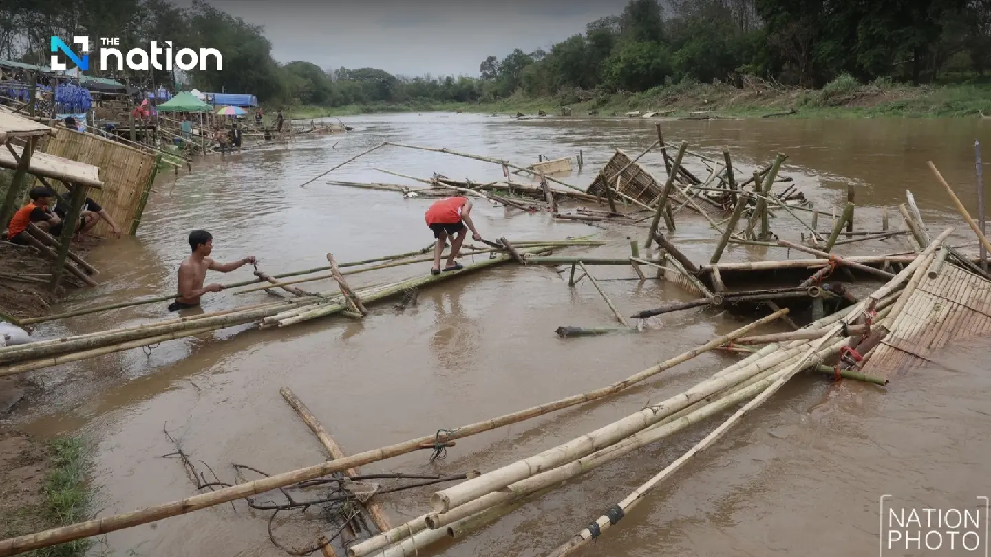 Runoff destroys Songkran celebration site on Ping River banks in Chiang Mai