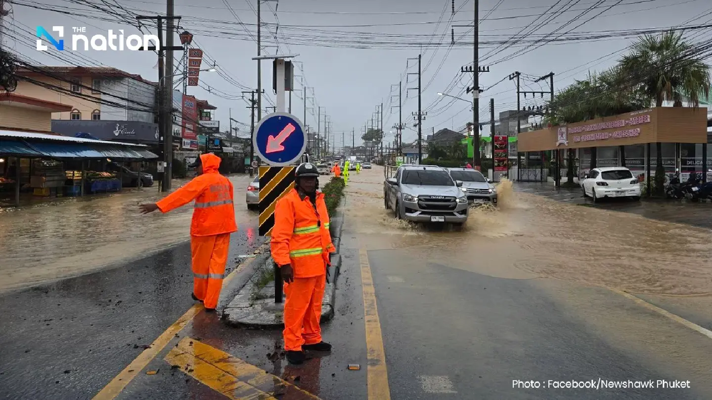 Several roads in Phuket inundated following heavy rains on Wednesday