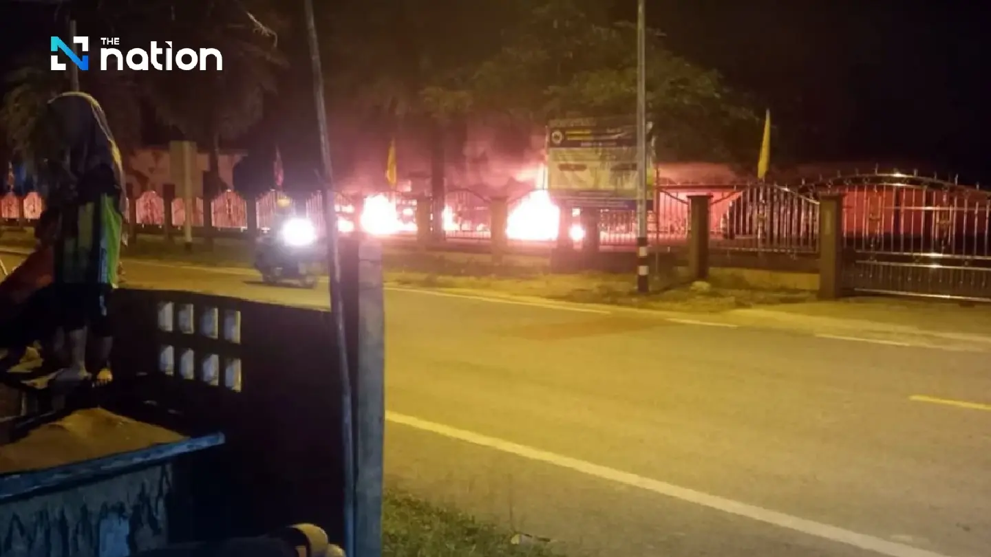 Fire at tambon administration office in Pattani suspected to be inside job to cover up corruption