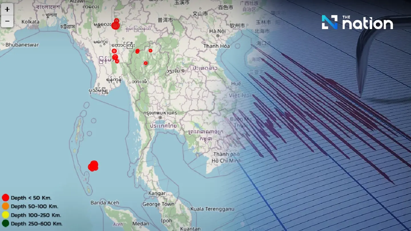 9 mild quakes reported in northern Thailand and Myanmar