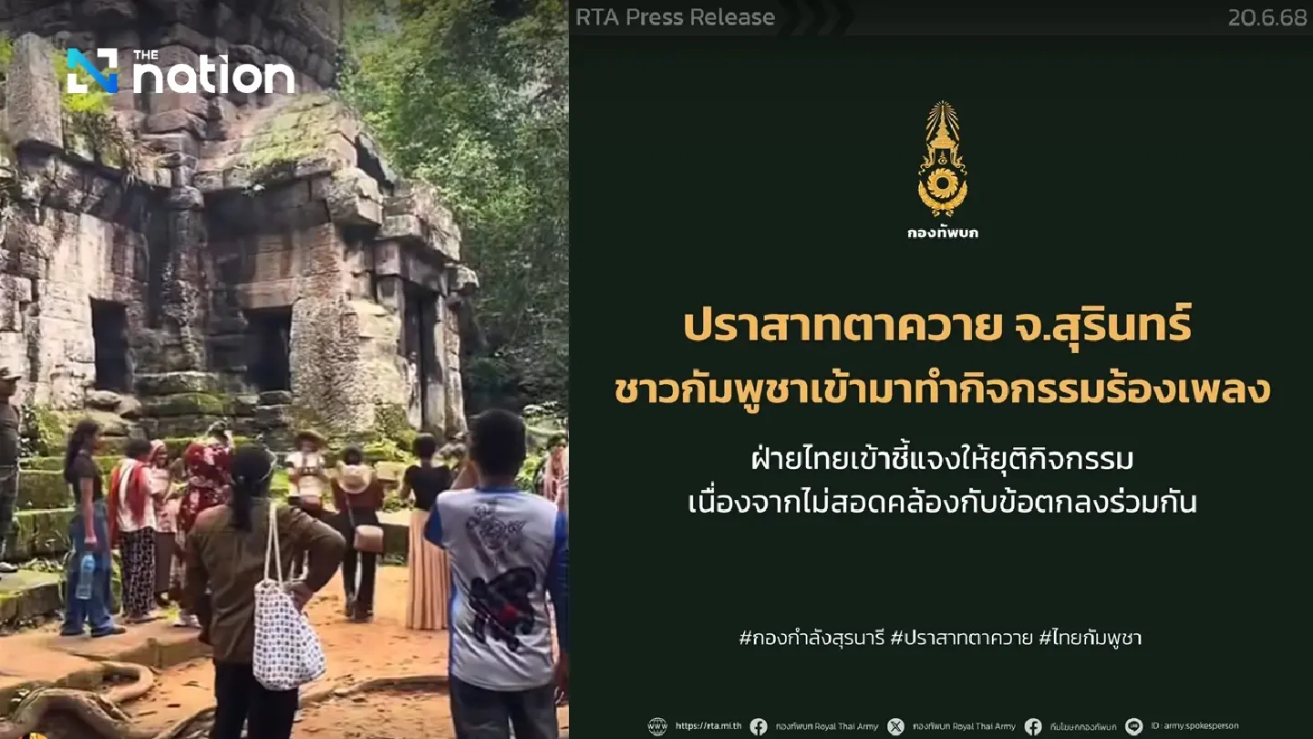 Cambodian nationals stage demonstrations at Ta Krabei and Ta Moan Thom temples