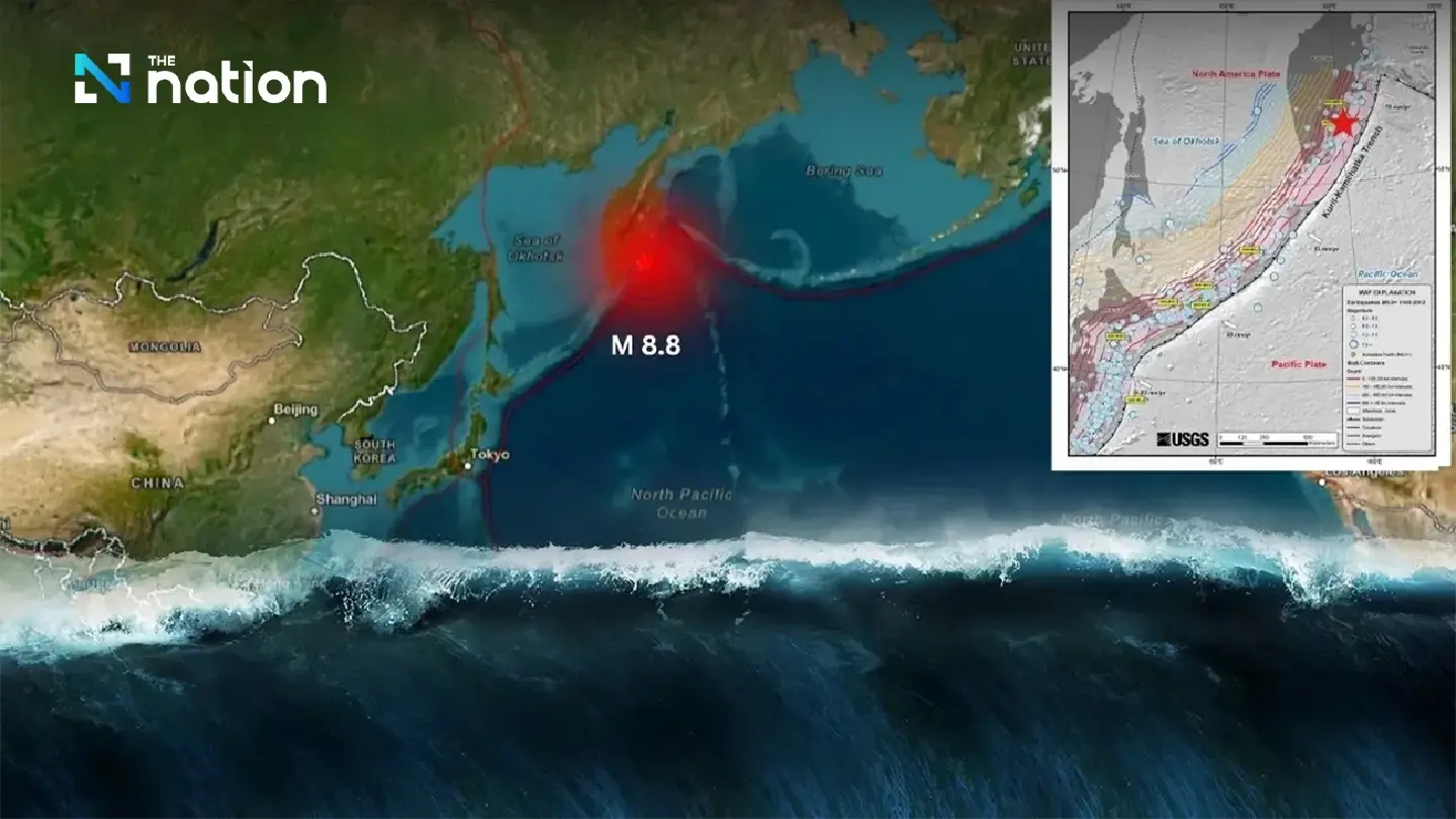 Tectonic collision triggers 8.8-magnitude quake and 4-metre tsunami off Kamchatka