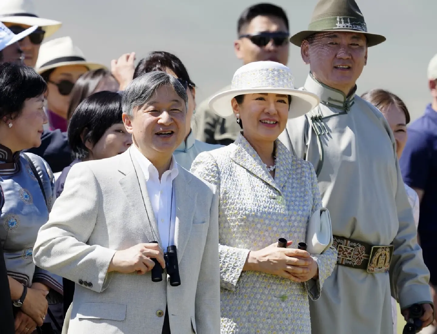 Japan's Emperor, Empress watch Mongolian horse race