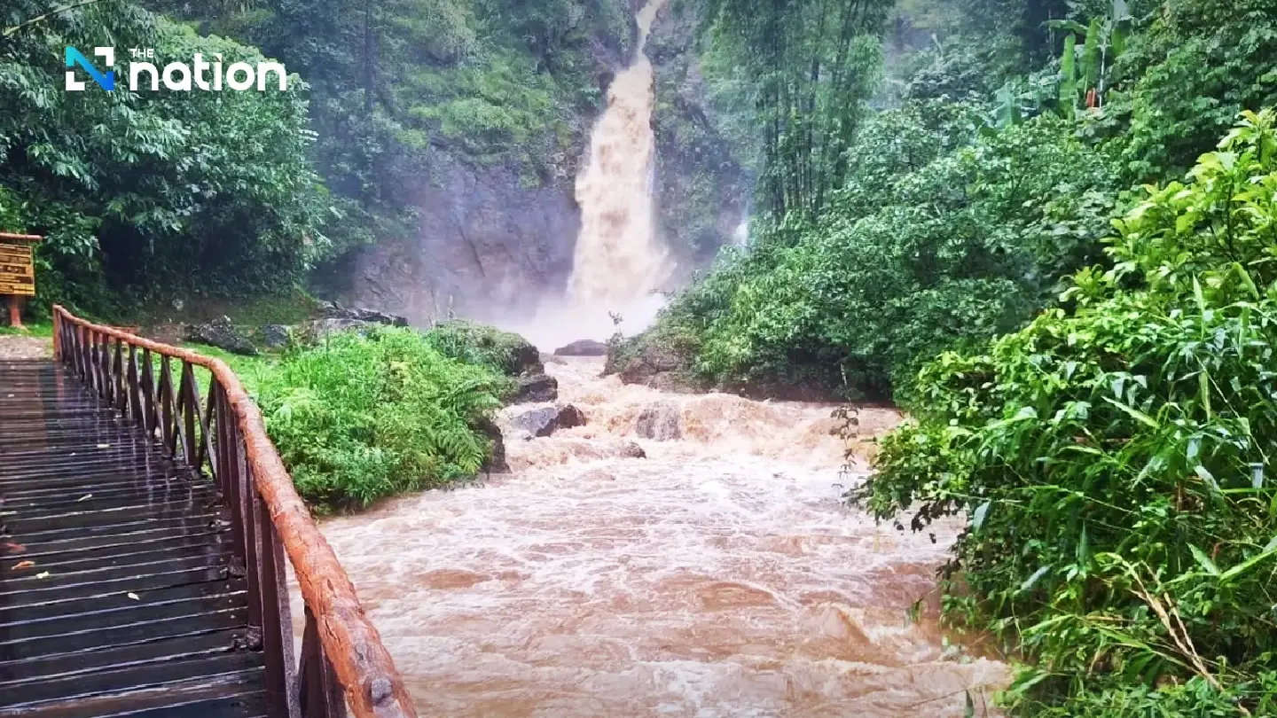 Chok Kradin Waterfall in Kanchanaburi closed to tourists Chok Kradin Waterfall in Kanchanaburi closed to tourists