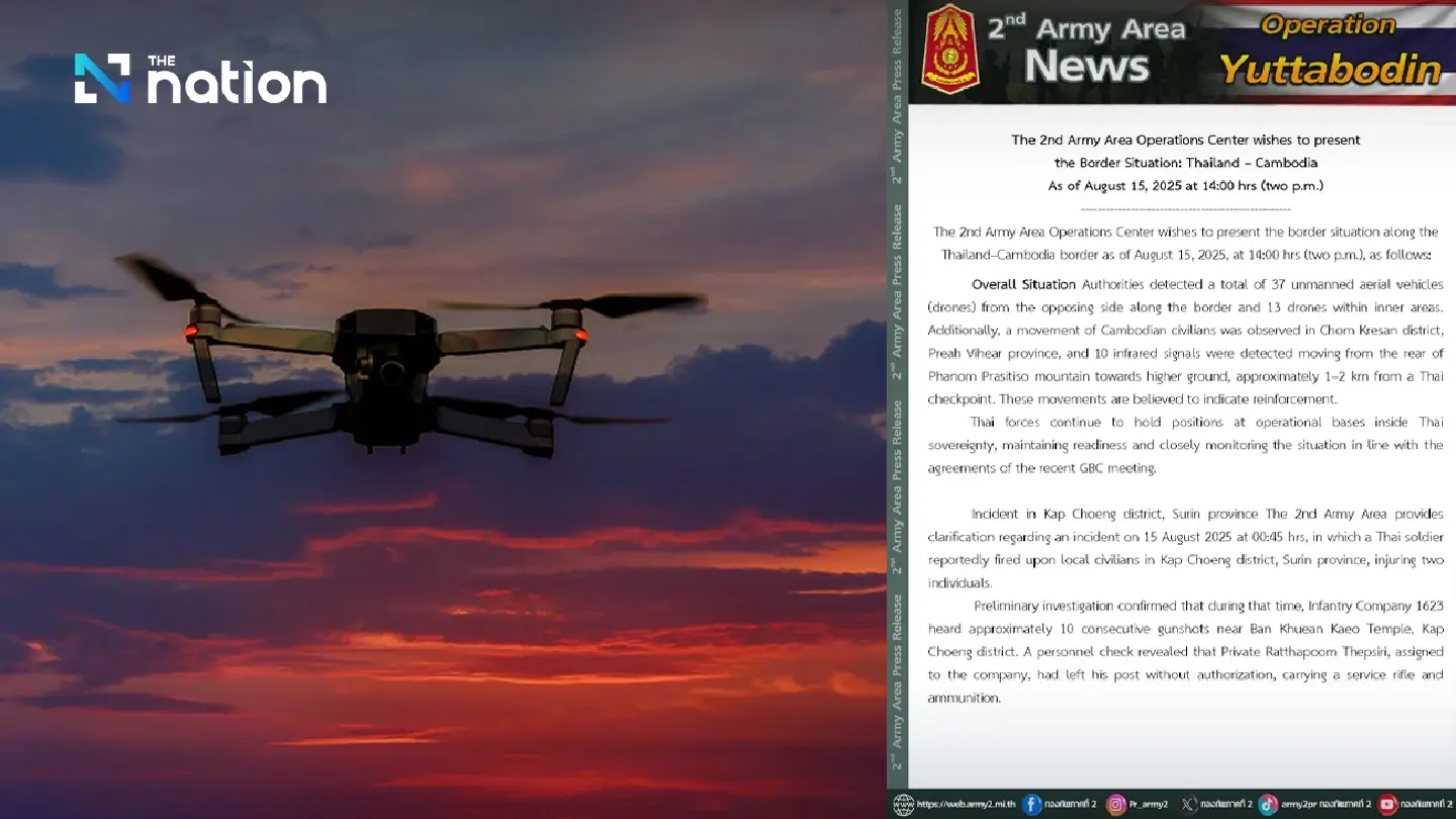 Army detects drones, infrared lights, possible troop reinforcement Army detects drones, infrared lights, possible troop reinforcement