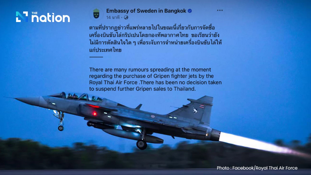 Sweden denies halting Gripen jet sales to Thailand