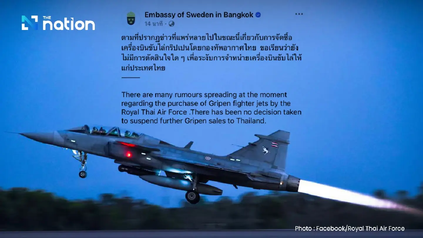 Sweden denies halting Gripen jet sales to Thailand