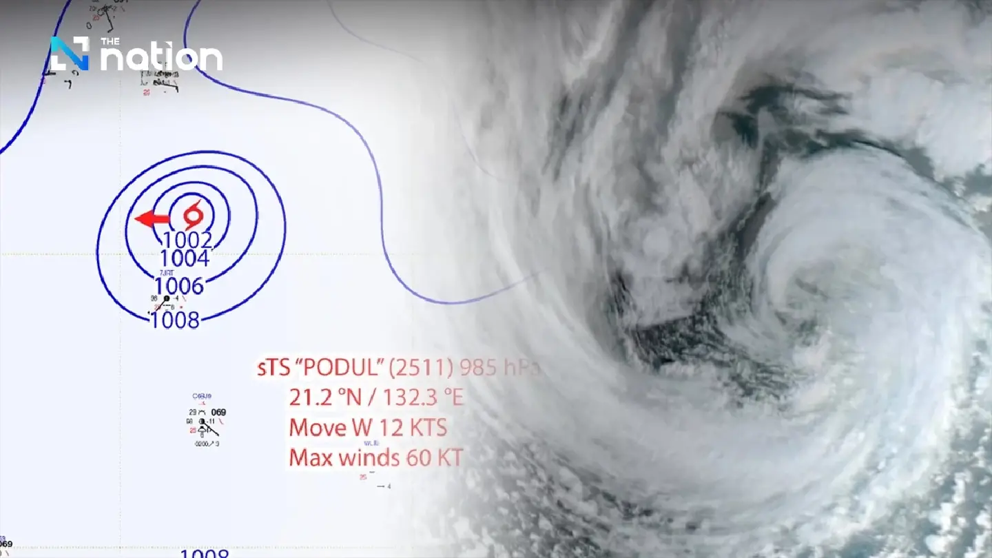 Meteorological Dept says Typhoon Podul has no impact on Thailand Meteorological Dept says Typhoon Podul has no impact on Thailand