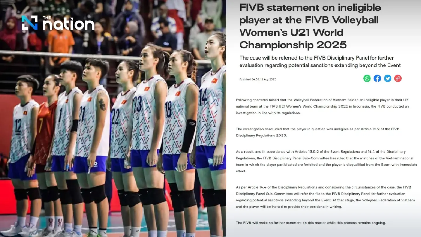 FIVB disqualifies two Vietnam players amid gender controversy rumours FIVB disqualifies two Vietnam players amid gender controversy rumours