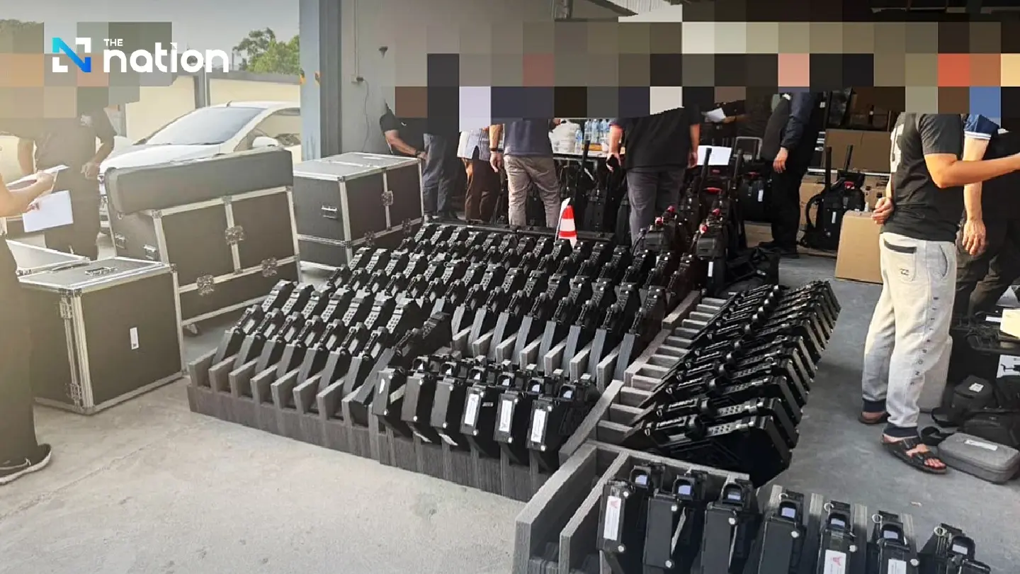 NBTC and police raid Samut Prakan warehouse, uncovering drones and signal jammers NBTC and police raid Samut Prakan warehouse, uncovering drones and signal jammers