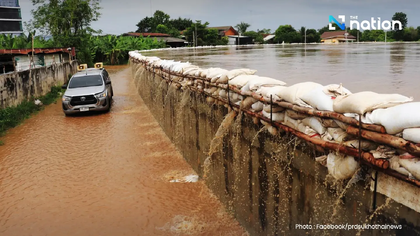 Sukhothai hit by severe floods as Yom River bursts banks, four communities affected