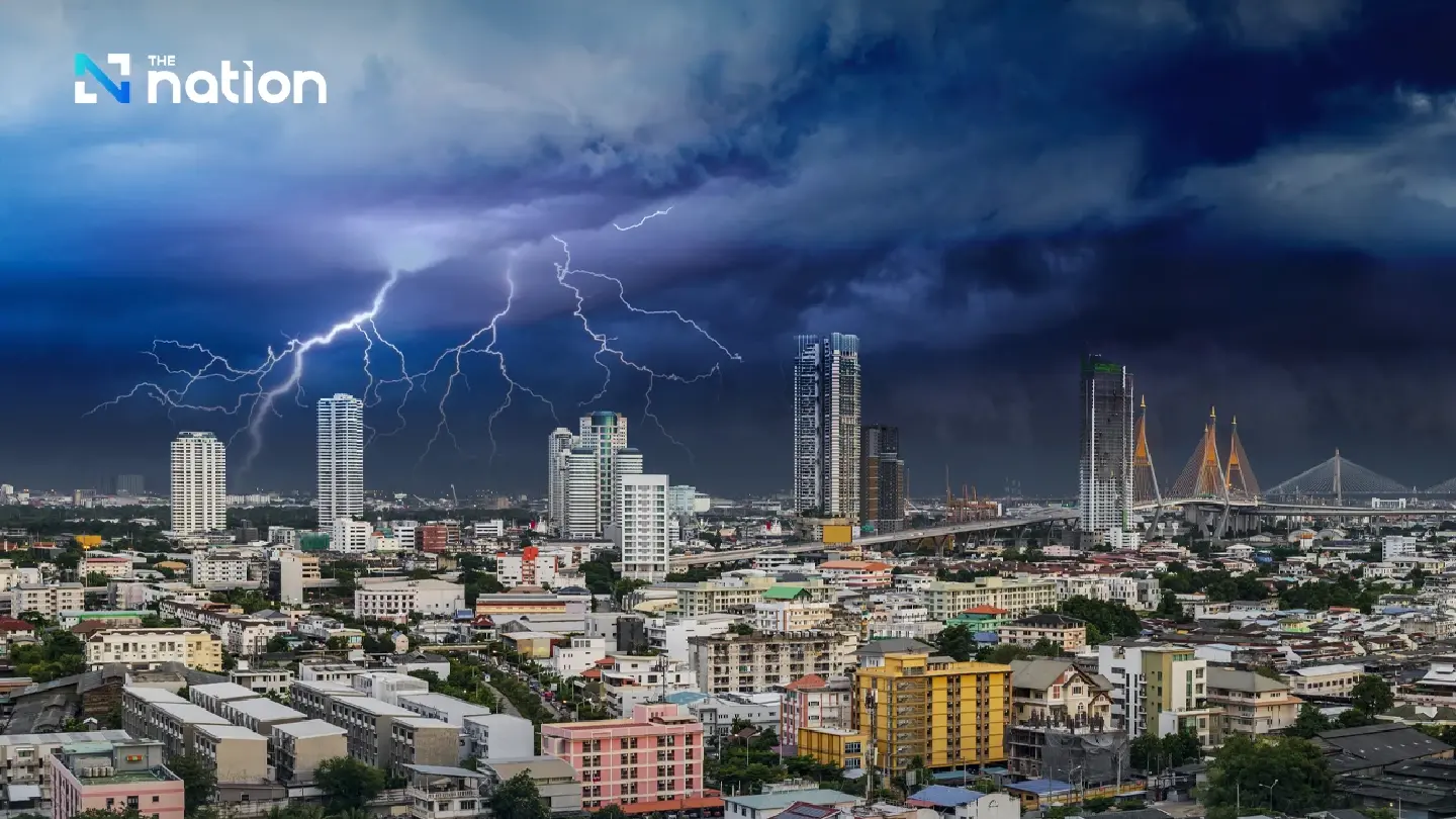 Heavy rain and thunderstorms forecast for Monday, 70% chance in Bangkok and South