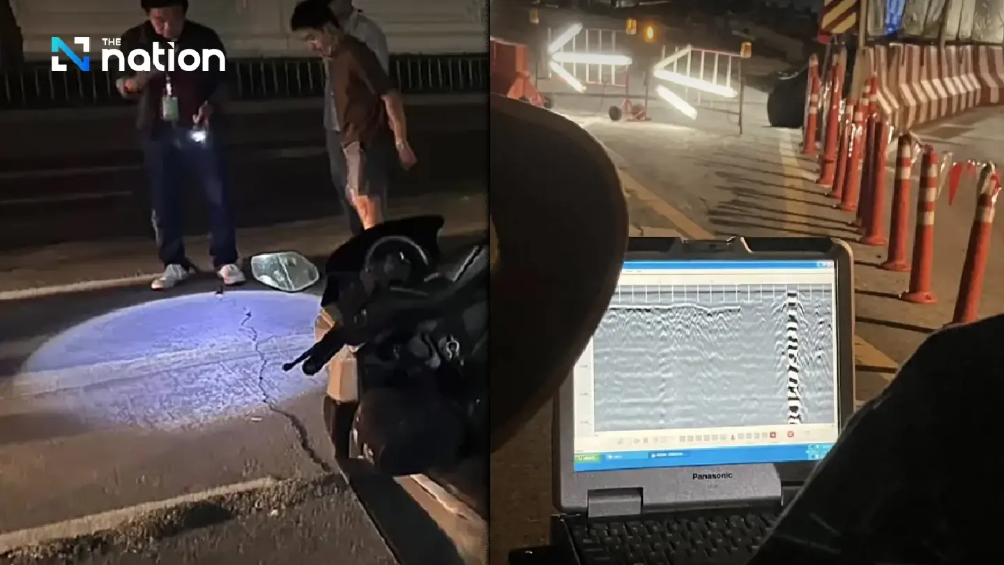Bangkok officials inspect Sukhothai Road cracks, confirm no structural risk Bangkok officials inspect Sukhothai Road cracks, confirm no structural risk