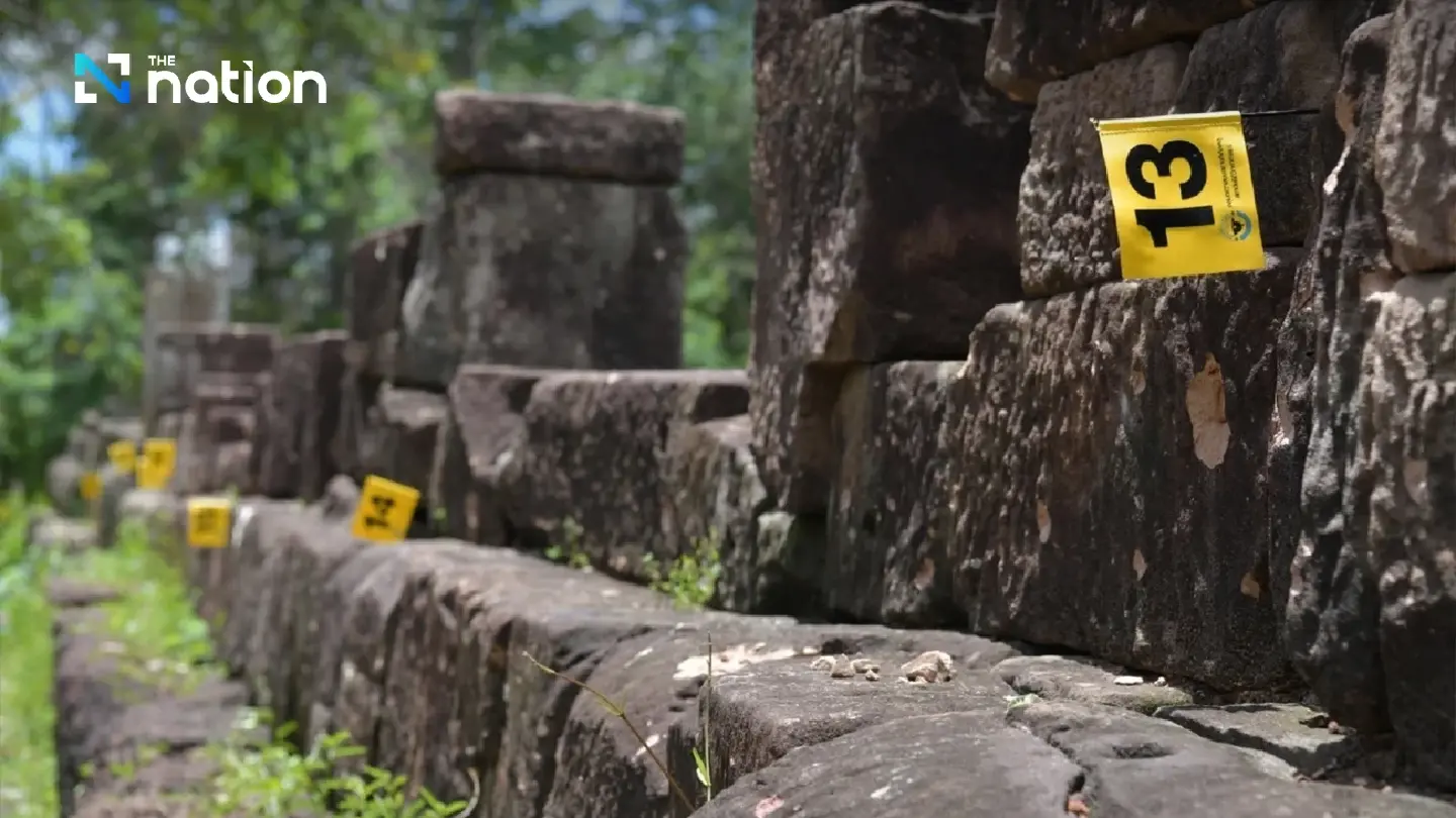 Traces of damage at Ta Muen Thom temple as Cambodia bombarded the site