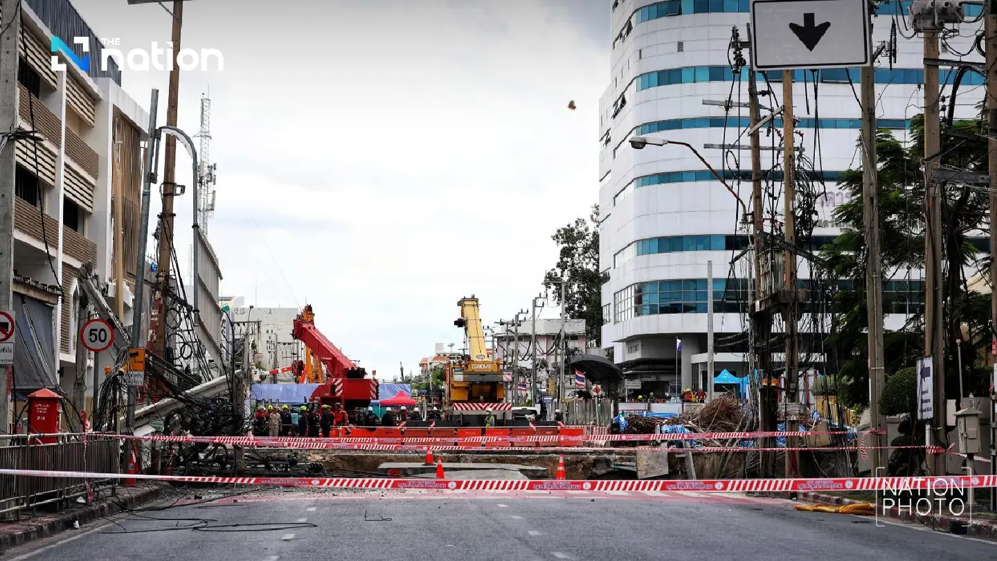 Ministry of Natural Resources confirms road subsidence near Vajira Hospital caused by soil collapse