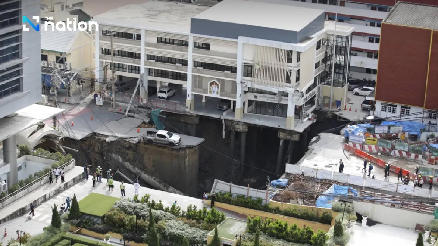 Bangkok police relocate officers after road subsidence near Vajira Hospital