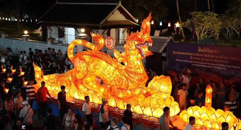 Lighted boat festivals glow across Laos, with Luang Prabang shining brightest