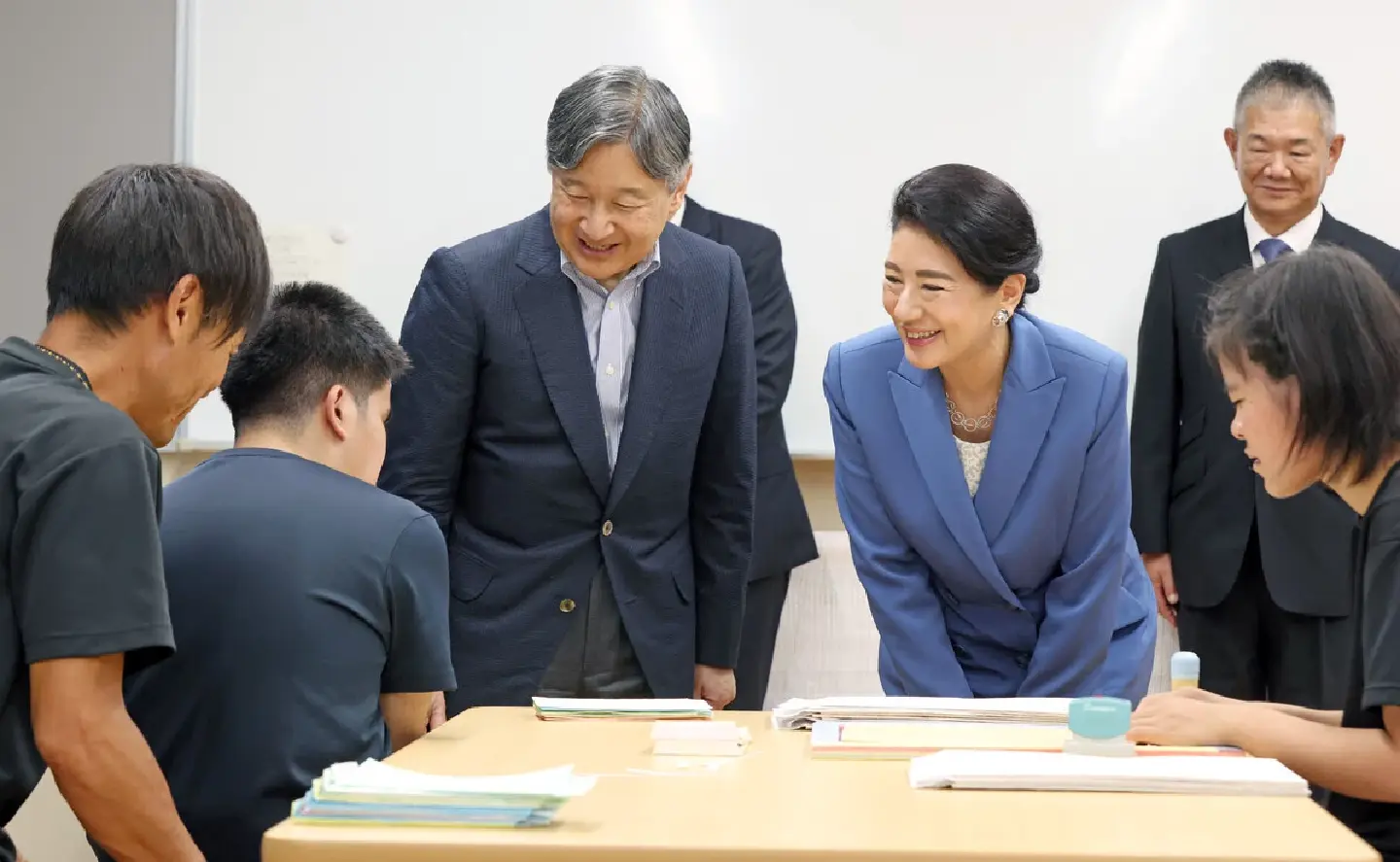 Japan Emperor, Empress visit school for visually impaired