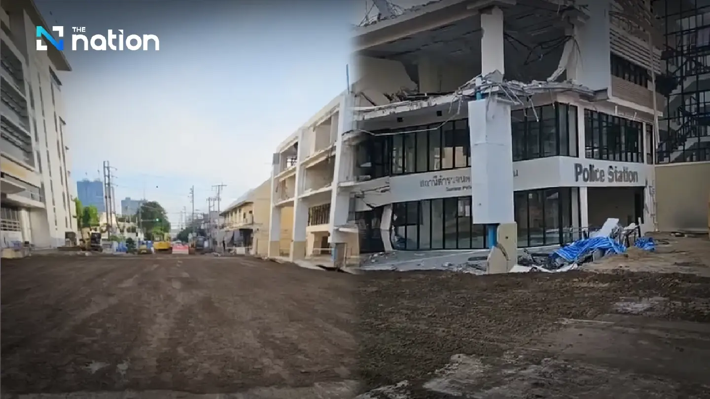 Samsen sinkhole filled, next step to demolish police station building