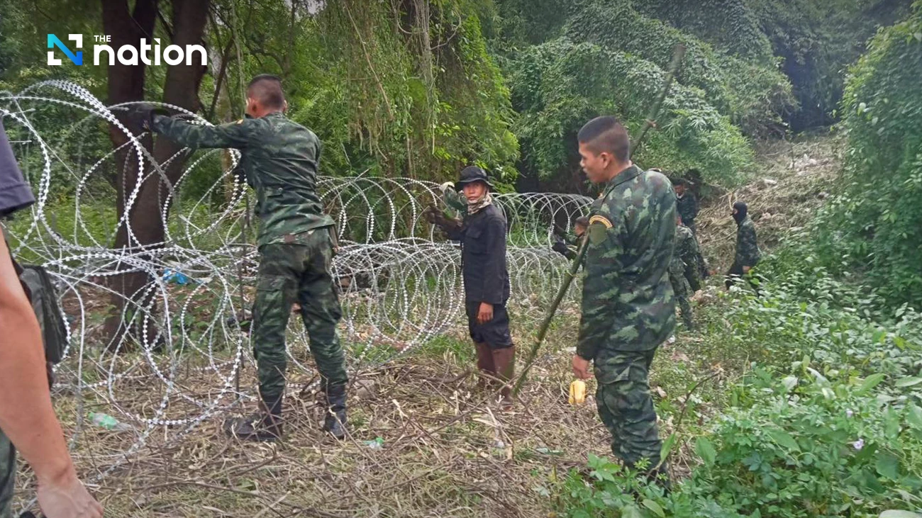 Thai army progresses on Sa Kaeo border fence to block gambling and scams