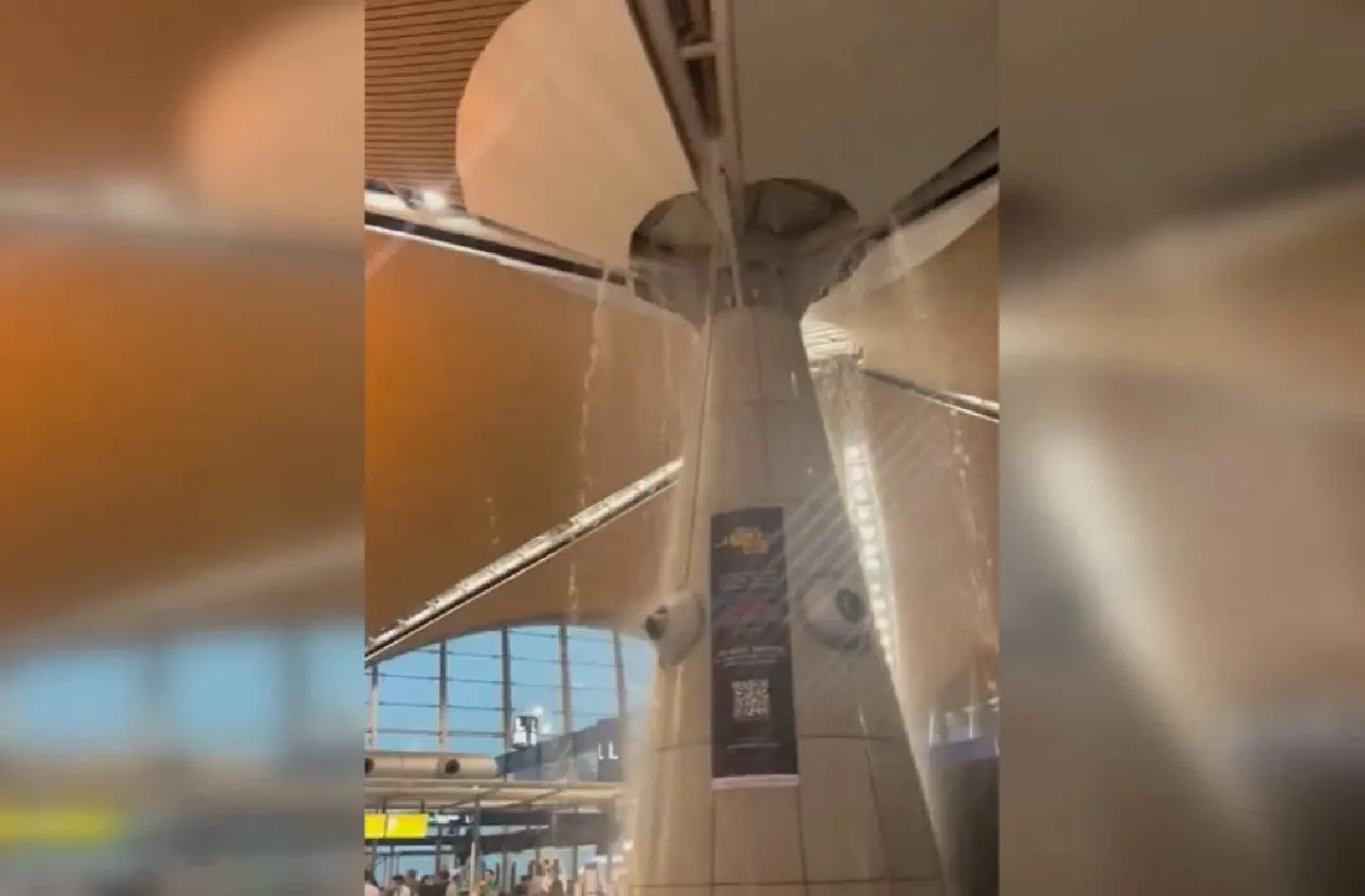 ‘Waterfall’ in KL airport after heavy downpour; probe into cause of leak under way ‘Waterfall’ in KL airport after heavy downpour; probe into cause of leak under way