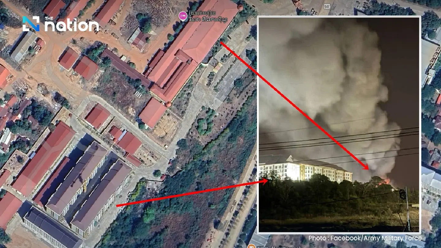 Thai Gripen jets bomb Cambodian casino used as BM-21 rocket and kamikaze drone base